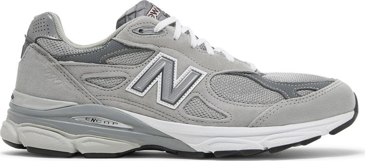 נעלי סניקרס 990v3 Made in USA 'Grey' של המותג ניו באלאנס בצבע אפור עשויות רֶשֶׁת
