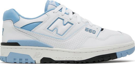 נעלי סניקרס 550 'Team Carolina Blue' של המותג ניו באלאנס בצבע לבן עשויות עוֹר
