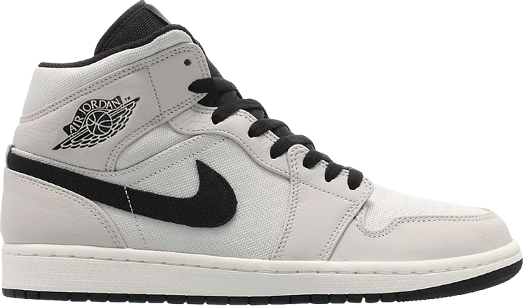 נעלי סניקרס Air Jordan 1 Retro Mid SE 'Light Bone' של המותג נייקי בצבע אפור עשויות עוֹר