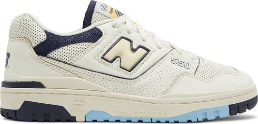 נעלי סניקרס Rich Paul x 550 'White Navy' של המותג ניו באלאנס בצבע לבן עשויות עוֹר