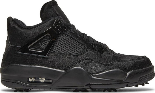 נעלי סניקרס Air Jordan 4 Golf 'Black Cat' של המותג נייקי בצבע שָׁחוֹר עשויות שיער פוני