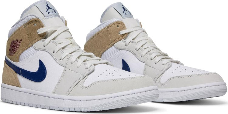 Air Jordan 1 Mid 'White Khaki Blue Void'