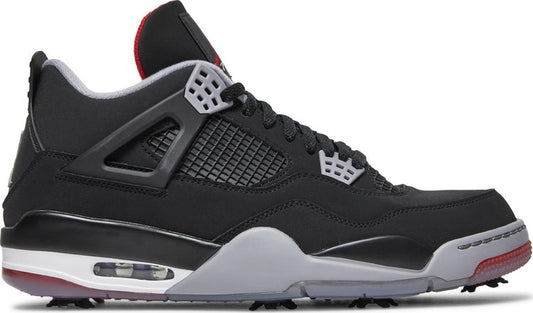 נעלי סניקרס Air Jordan 4 Golf 'Bred' של המותג נייקי בצבע שָׁחוֹר עשויות עוֹר