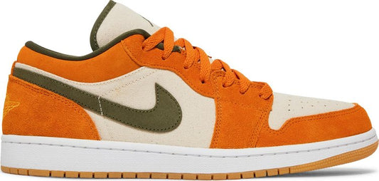 נעלי סניקרס Air Jordan 1 Low SE 'Light Curry' של המותג נייקי בצבע כתום עשויות בַּד