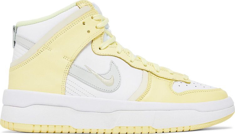 נעלי סניקרס Wmns Dunk High Up 'White Citron Tint' של המותג נייקי בצבע לבן עשויות עוֹר