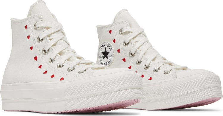 Wmns Desert Taylor All Star Lift and Embroidered Hearts-White