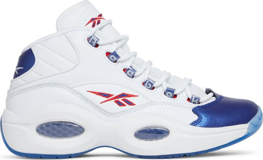 נעלי סניקרס Question Mid 'Blue Toe' 2022 של המותג ריבוק בצבע לבן עשויות עוֹר