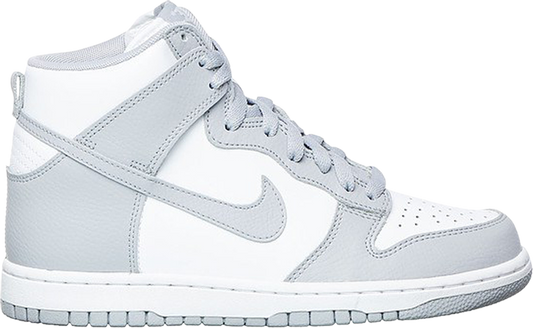 נעלי סניקרס Wmns Dunk High 'White Wolf Grey' של המותג נייקי בצבע לבן עשויות עוֹר