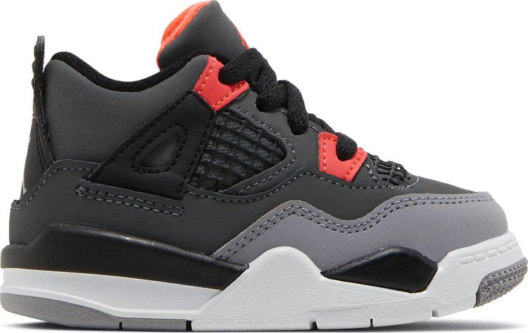 נעלי סניקרס Air Jordan 4 Retro TD 'Infrared' של המותג נייקי בצבע אפור עשויות עור (נובוק)