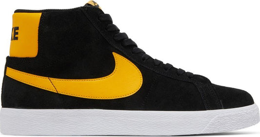 נעלי סניקרס Zoom Blazer Mid SB 'Black University Gold' של המותג נייקי בצבע שָׁחוֹר עשויות עור (זמש)