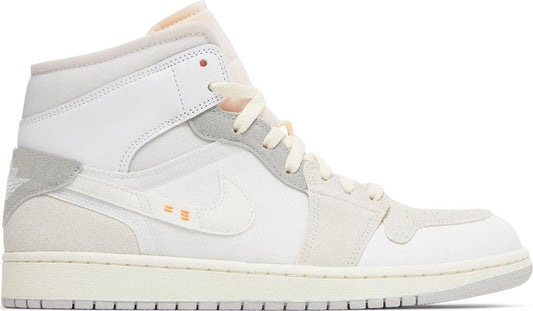 נעלי סניקרס Air Jordan 1 Mid SE 'Inside Out' של המותג נייקי בצבע לבן עשויות עור (זמש)