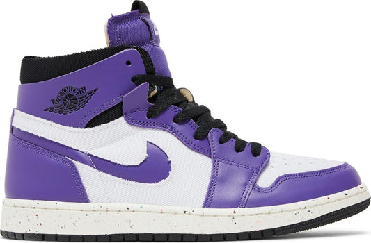 נעלי סניקרס Air Jordan 1 High Zoom Comfort 'Crater Purple' של המותג נייקי בצבע לבן עשויות סינתטי