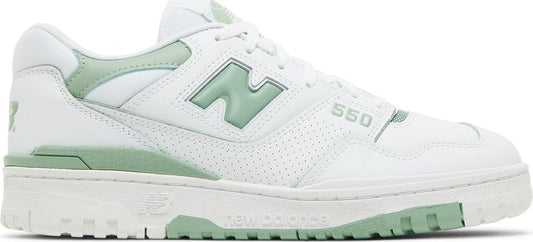 נעלי סניקרס 550 'White Mint Green' של המותג ניו באלאנס בצבע לבן עשויות עוֹר