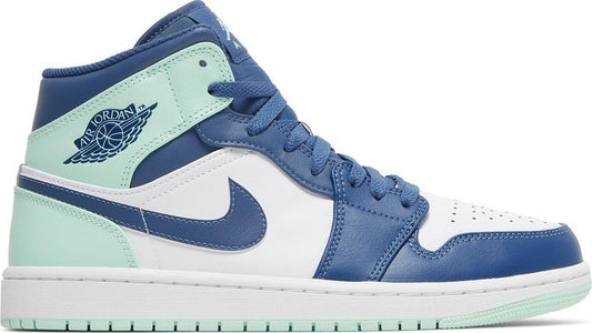 נעלי סניקרס Air Jordan 1 Mid 'Blue Mint' של המותג נייקי בצבע כְּחוֹל עשויות עוֹר