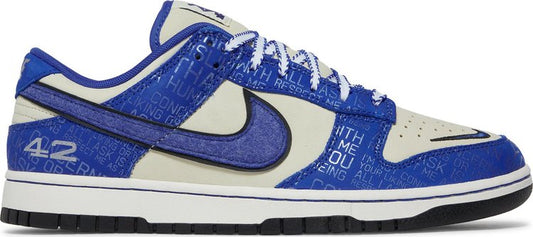 נעלי סניקרס Dunk Low 'Jackie Robinson' של המותג נייקי בצבע כְּחוֹל עשויות עוֹר