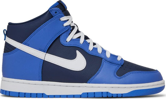 נעלי סניקרס Dunk High 'Obsidian' של המותג נייקי בצבע כְּחוֹל עשויות עוֹר