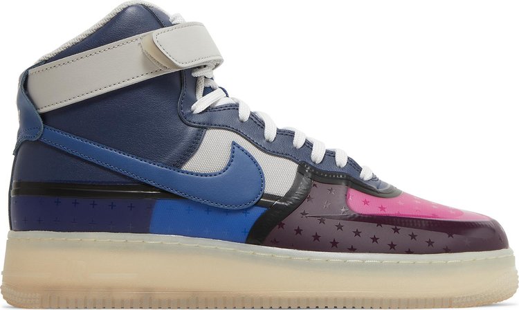 נעלי סניקרס Air Force 1 High '07 'Thunder Blue Pink Prime' של המותג נייקי בצבע כְּחוֹל עשויות עוֹר