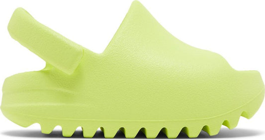 נעלי סניקרס Yeezy Slide Infants 'Glow Green' 2022 של המותג אדידס בצבע ירוק עשויות קצף מסוג EVA (פולימר)