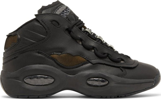 נעלי סניקרס Maison Margiela x Question Mid 'Memory Of - Black' של המותג ריבוק בצבע שָׁחוֹר עשויות עוֹר
