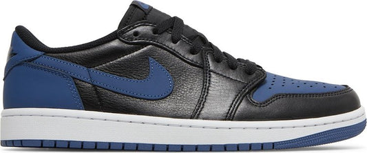 נעלי סניקרס Air Jordan 1 Retro Low OG 'Mystic Navy' של המותג נייקי בצבע שָׁחוֹר עשויות עוֹר