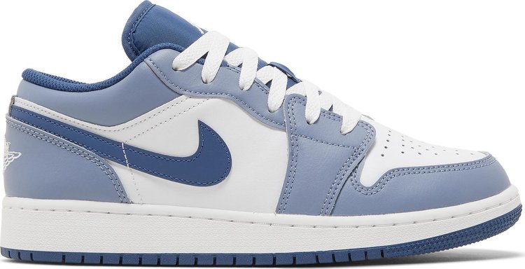 נעלי סניקרס Air Jordan 1 Low GS 'Ashen Slate' של המותג נייקי בצבע לבן עשויות עוֹר