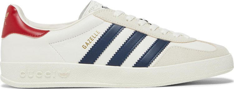 נעלי סניקרס Adidas x Gucci Gazelle 'White' של המותג גוצ'י בצבע לבן עשויות עוֹר
