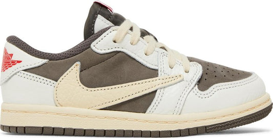 נעלי סניקרס Travis Scott x Air Jordan 1 Low OG TD 'Reverse Mocha' של המותג נייקי בצבע חום עשויות עוֹר