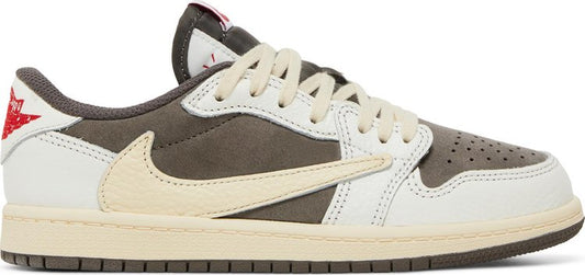 נעלי סניקרס Travis Scott x Air Jordan 1 Low OG PS 'Reverse Mocha' של המותג נייקי בצבע חום עשויות עוֹר