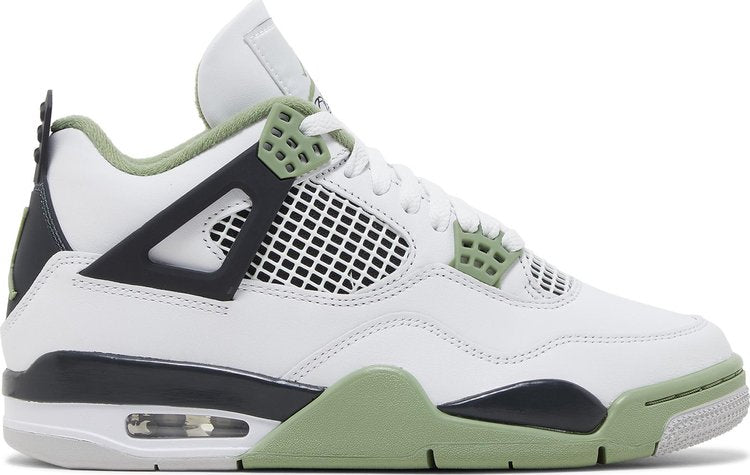 נעלי סניקרס Wmns Air Jordan 4 Retro 'Seafoam' של המותג נייקי בצבע לבן עשויות עוֹר