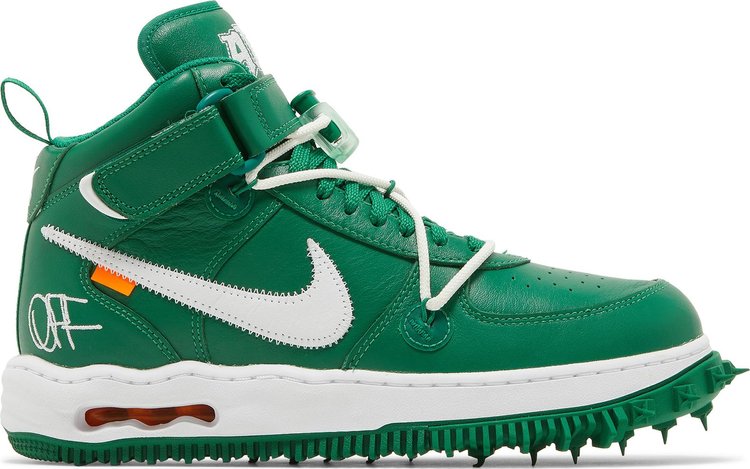 נעלי סניקרס Off-White x Air Force 1 Mid SP Leather 'Pine Green' של המותג נייקי בצבע ירוק עשויות עוֹר