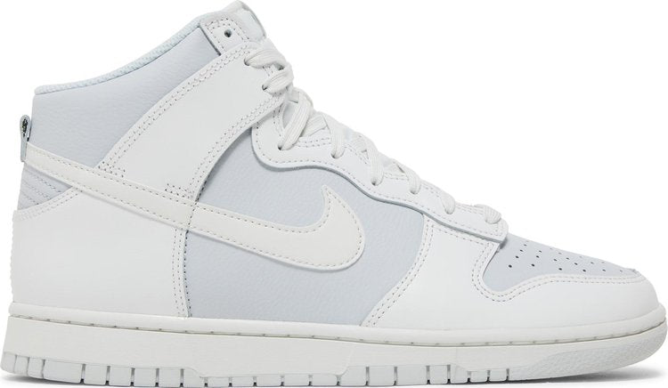 נעלי סניקרס Dunk High 'White Pure Platinum' של המותג נייקי בצבע לבן עשויות עוֹר