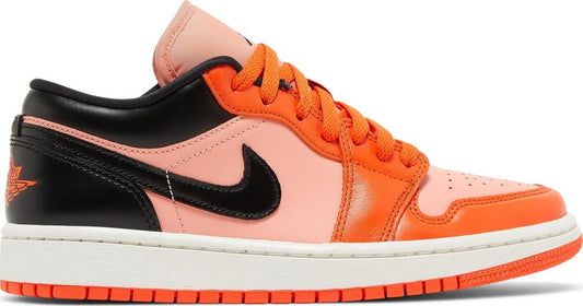 נעלי סניקרס Wmns Air Jordan 1 Low SE 'Rush Orange Black' של המותג נייקי בצבע כתום עשויות עוֹר