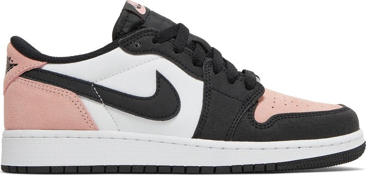 נעלי סניקרס Air Jordan 1 Retro Low OG GS 'Bleached Coral' של המותג נייקי בצבע וָרוֹד עשויות עוֹר