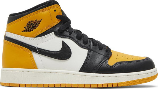 נעלי סניקרס Air Jordan 1 Retro High OG GS 'Yellow Toe' של המותג נייקי בצבע צהוב עשויות עוֹר