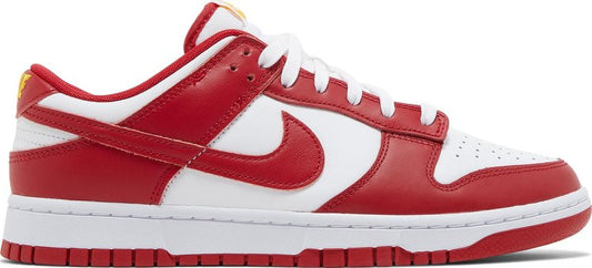 נעלי סניקרס Dunk Low 'Gym Red' של המותג נייקי בצבע אָדוֹם עשויות עוֹר