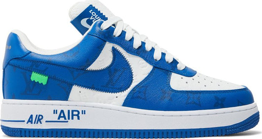 נעלי סניקרס Louis Vuitton x Air Force 1 Low 'White Team Royal' של המותג נייקי בצבע כְּחוֹל עשויות עוֹר