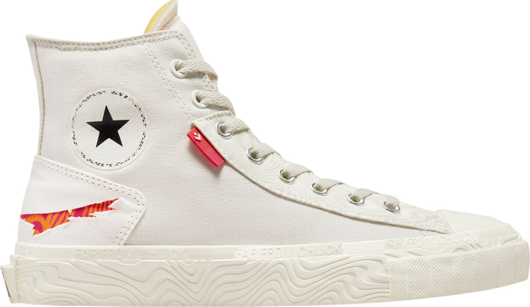 נעלי סניקרס Chuck Taylor All Star High 'Tear Away - Light Bone' של המותג קונברס אולסטאר בצבע קרם עשויות בַּד