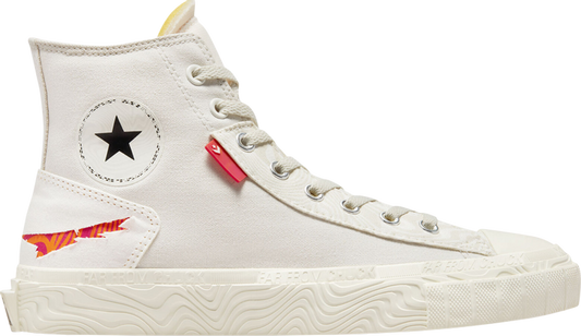 נעלי סניקרס Chuck Taylor All Star High 'Tear Away - Light Bone' של המותג קונברס אולסטאר בצבע קרם עשויות בַּד