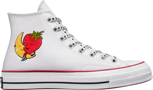 נעלי סניקרס Sky High Farm Workwear x Chuck 70 High 'Strawberry Moon - White' של המותג קונברס אולסטאר בצבע לבן עשויות בַּד