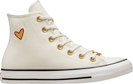 נעלי סניקרס Wmns Chuck Taylor All Star High 'Valentine's Day 2023 - Vintage White' של המותג קונברס אולסטאר בצבע קרם עשויות בַּד