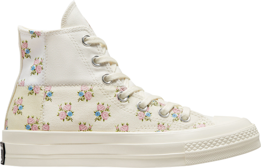 נעלי סניקרס Wmns Chuck 70 High 'Patchwork Floral' של המותג קונברס אולסטאר בצבע קרם עשויות בַּד