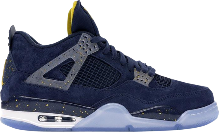 נעלי סניקרס Air Jordan 4 Retro 'Michigan Wolverines' PE של המותג נייקי בצבע כְּחוֹל עשויות עור (זמש)