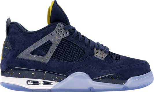 נעלי סניקרס Air Jordan 4 Retro 'Michigan Wolverines' PE של המותג נייקי בצבע כְּחוֹל עשויות עור (זמש)