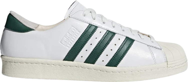 נעלי סניקרס Superstar 80s Recon 'White Collegiate Green' של המותג אדידס בצבע לבן עשויות 