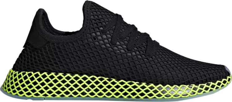 נעלי סניקרס Deerupt 'Black Neon' של המותג אדידס בצבע שָׁחוֹר עשויות 