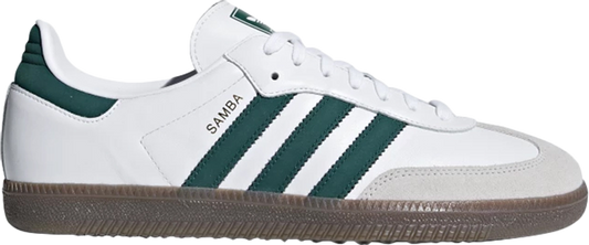 נעלי סניקרס Samba OG 'White Collegiate Green' של המותג אדידס בצבע לבן עשויות עוֹר