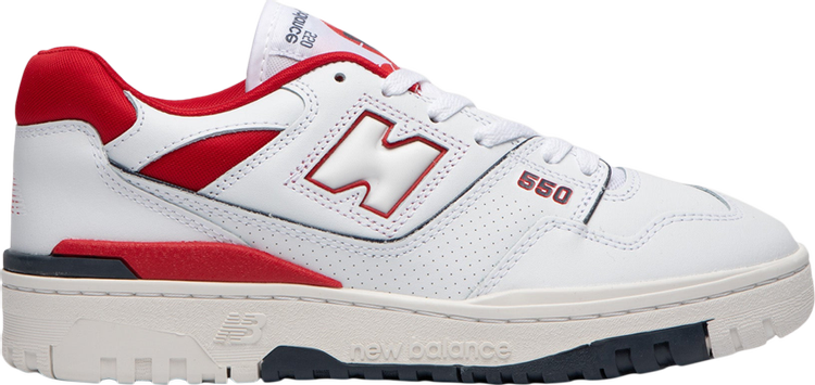 נעלי סניקרס 550 'White Team Red' JD Exclusive של המותג ניו באלאנס בצבע לבן עשויות עוֹר