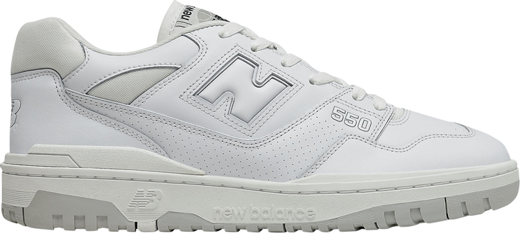 נעלי סניקרס 550 2E Wide 'White Grey' של המותג ניו באלאנס בצבע לבן עשויות עוֹר