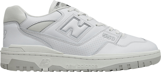 נעלי סניקרס 550 2E Wide 'White Grey' של המותג ניו באלאנס בצבע לבן עשויות עוֹר
