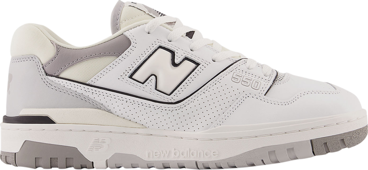 נעלי סניקרס 550 2E Wide 'White Marblehead' של המותג ניו באלאנס בצבע לבן עשויות עוֹר
